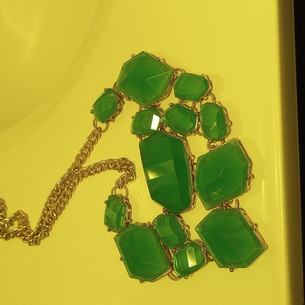 Gold and green necklace